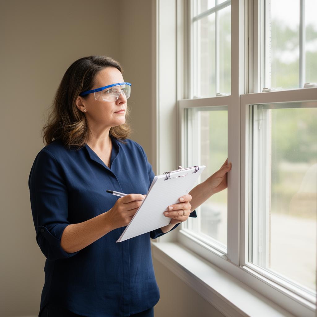 Homeowner inspecting newly installed work with a clipboard